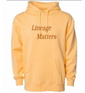 Embroidered Peach "Lineage Matters" Hoodie