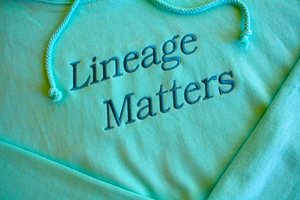 Embroidered Light Mint Aqua "Lineage Matters" Hoodie