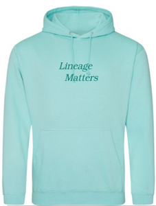 Embroidered Light Mint Aqua "Lineage Matters" Hoodie